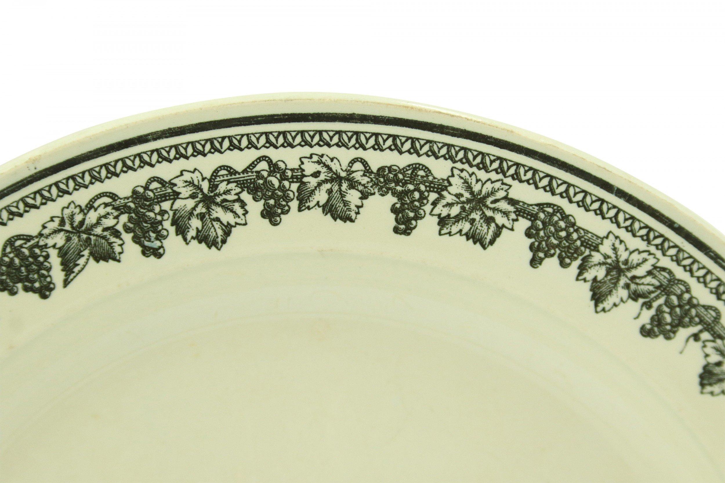 Set of 10 French Black and White Creamware Plates of French Landmarks For Sale 4