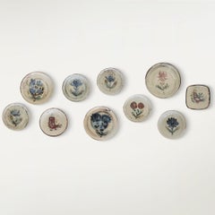 Set of 10 French Ceramic Painted Plates by Gustave Reynaud