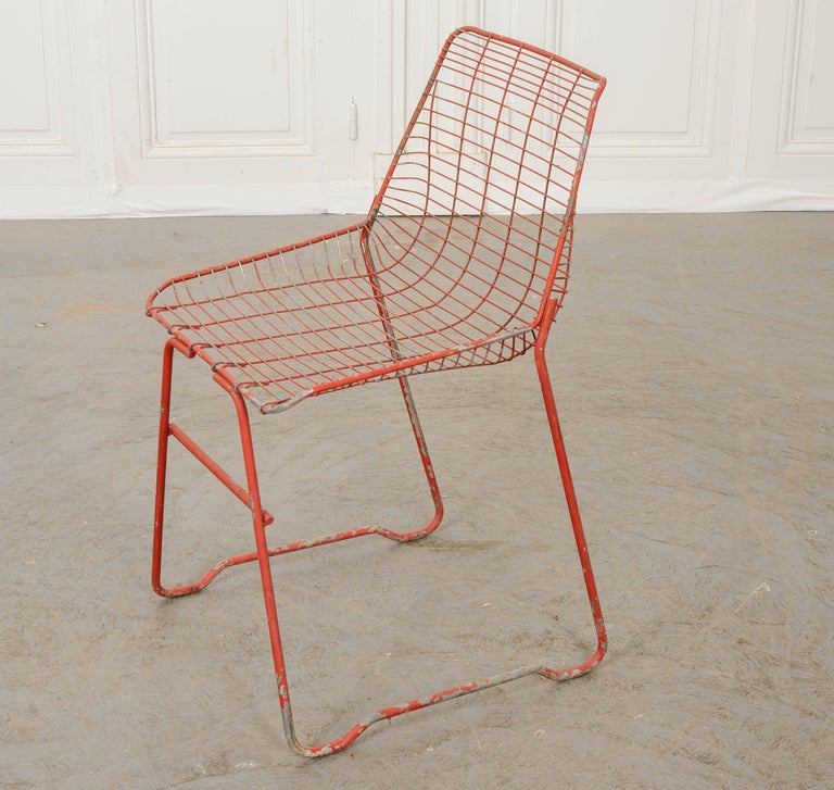 Set of 10 French Early 20th Century Painted Garden Chairs For Sale at