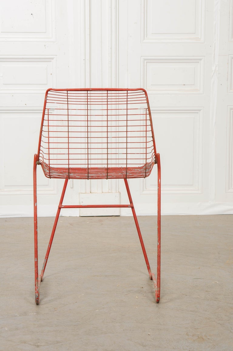 Set of 10 French Early 20th Century Painted Garden Chairs For Sale at