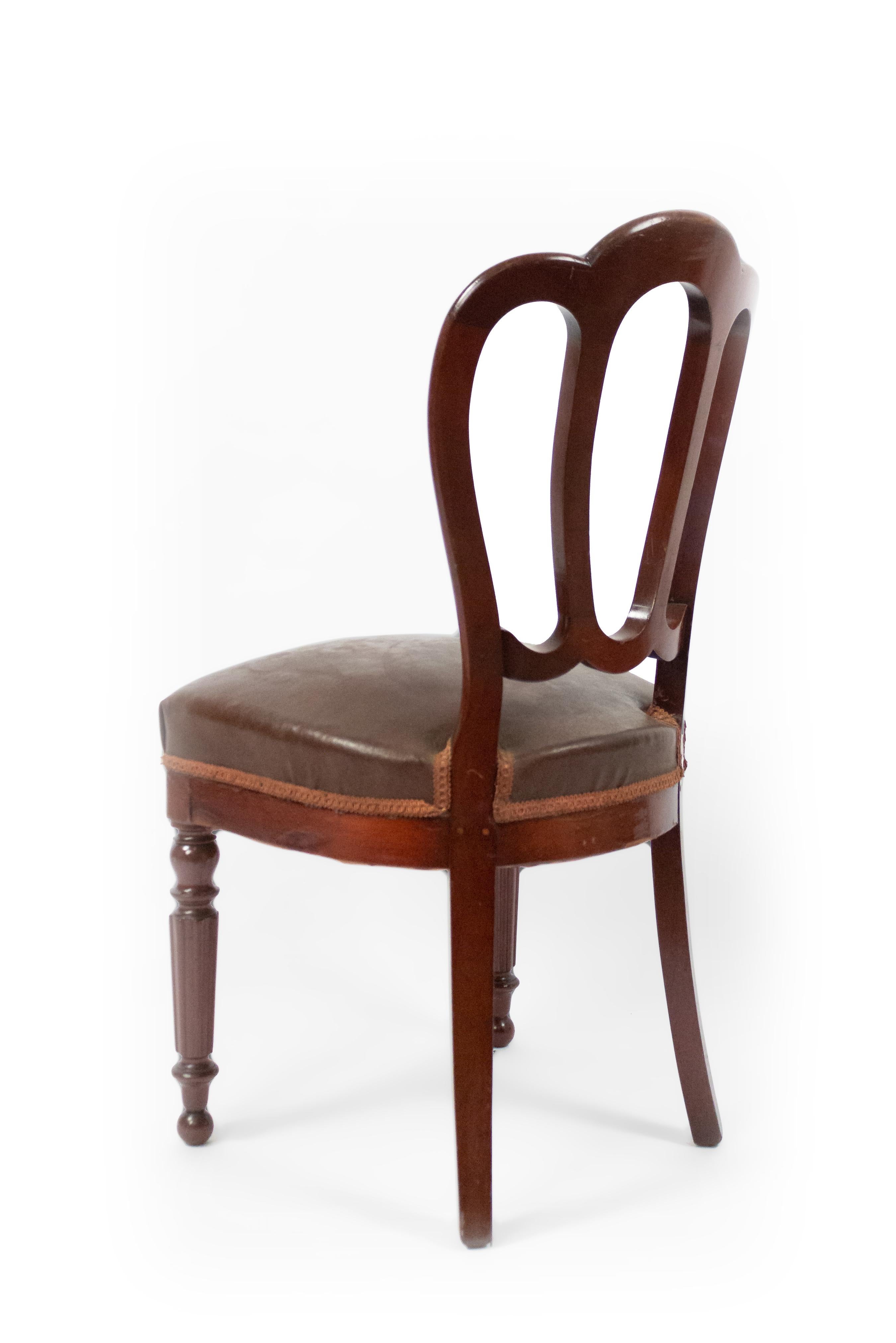 19th Century Set of 10 French Empire Mahogany Dining Chairs For Sale