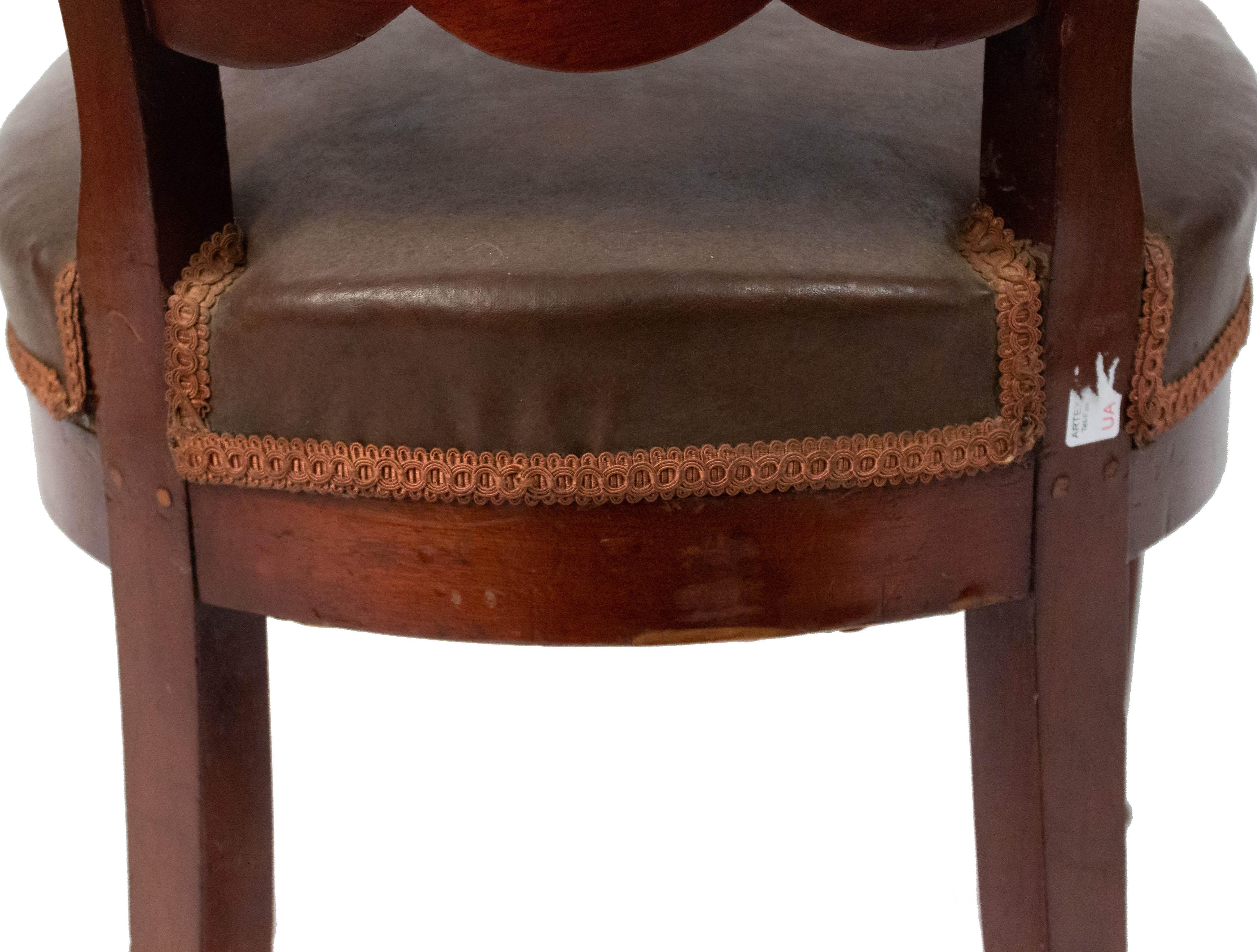Set of 10 French Empire Mahogany Dining Chairs 4