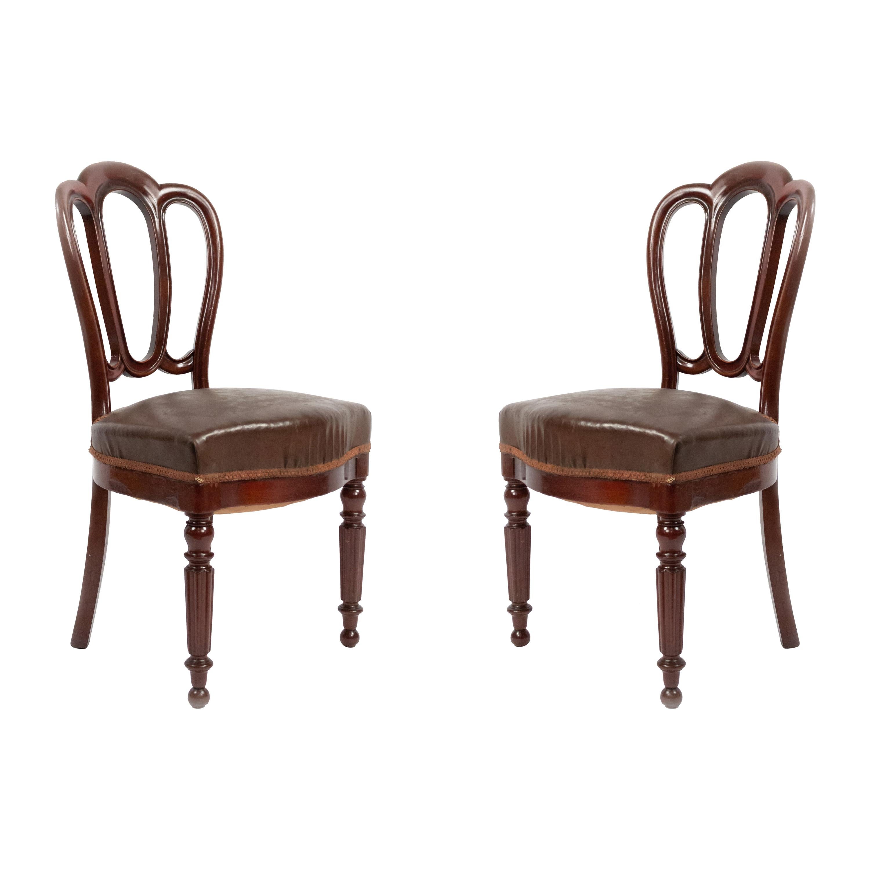 Set of 10 French Empire Mahogany Dining Chairs