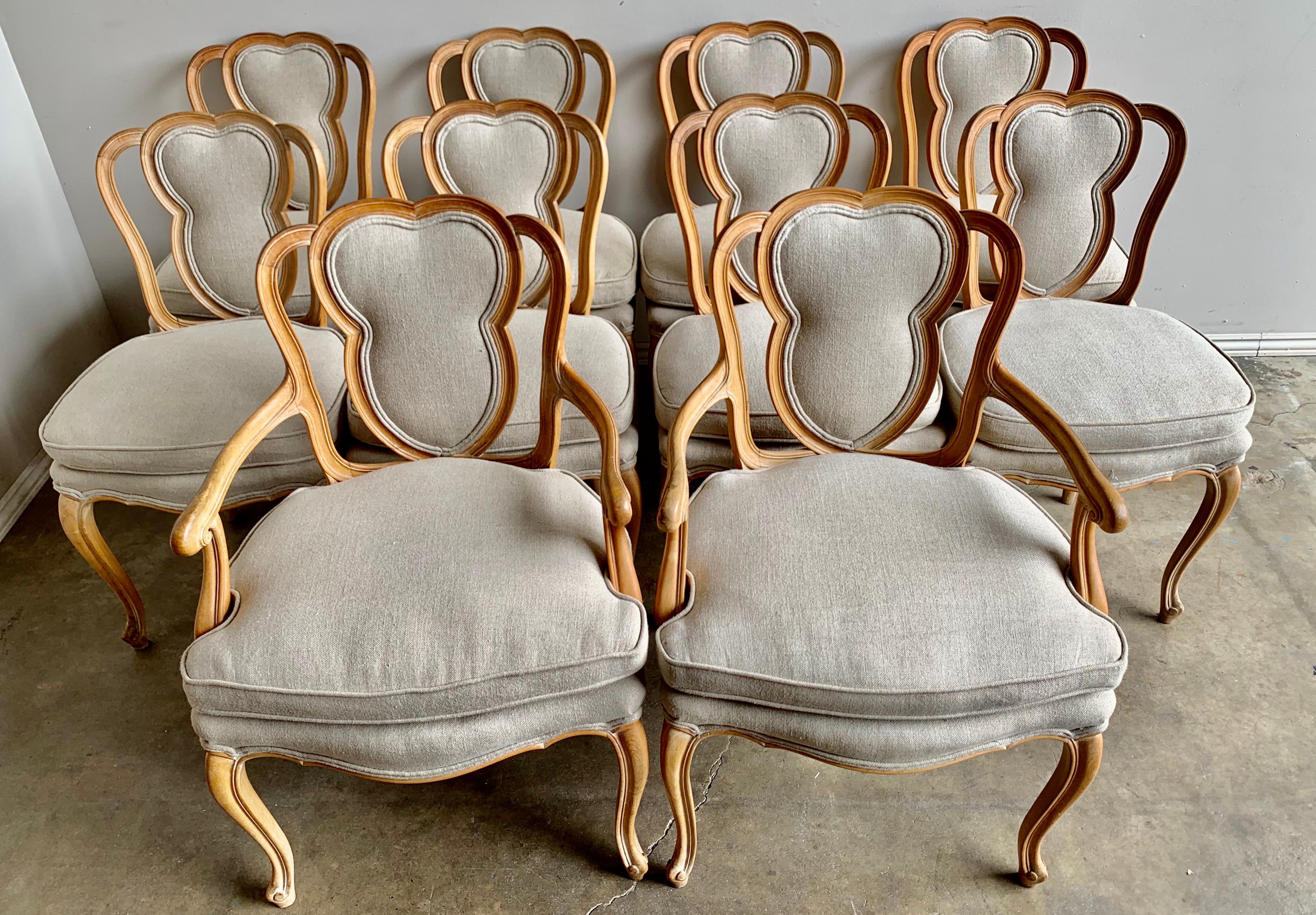 Set of 10 French Louis XV Style Dining Chairs 4