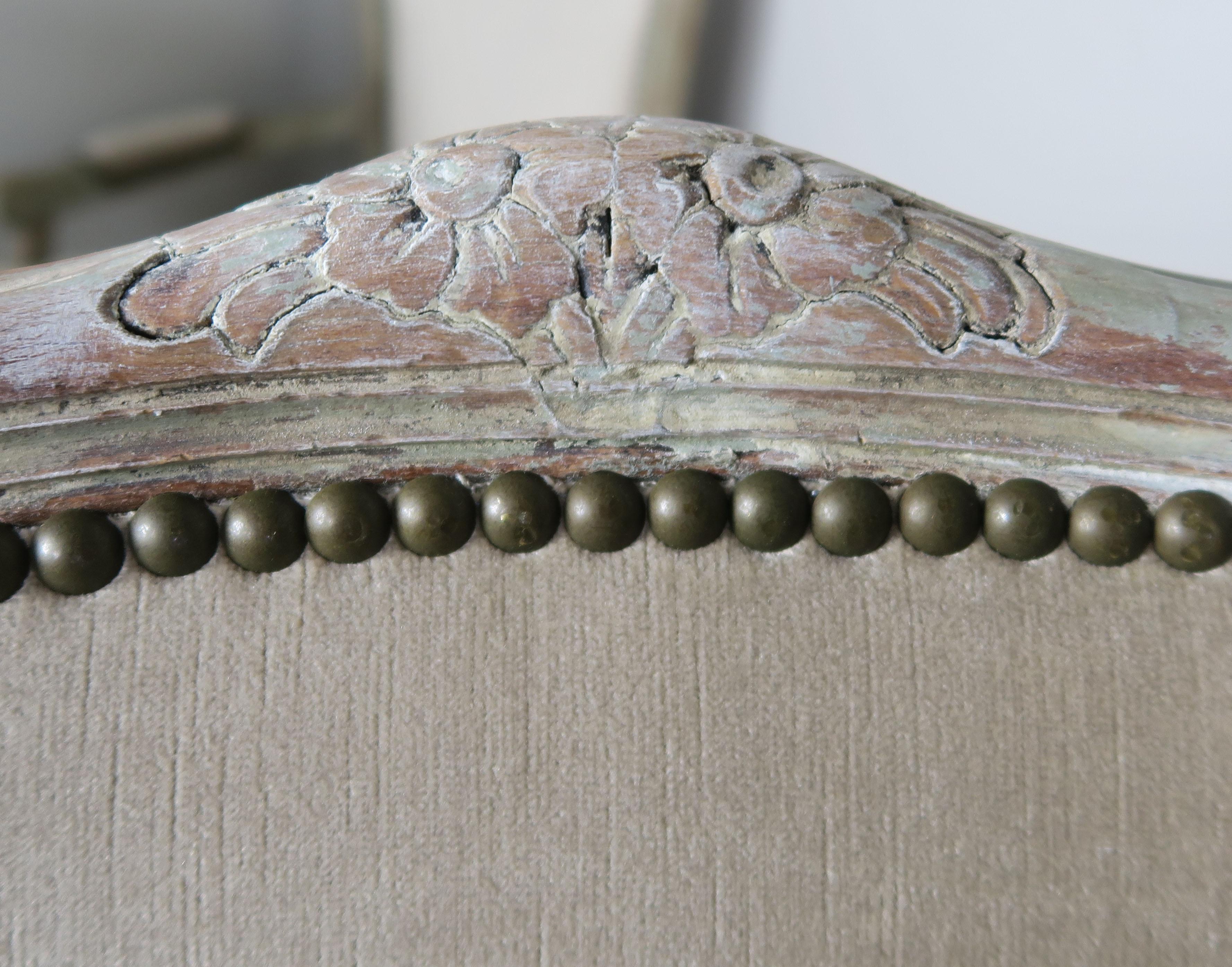 Set of 10 French Louis XV Style Velvet Armchairs In Excellent Condition In Los Angeles, CA