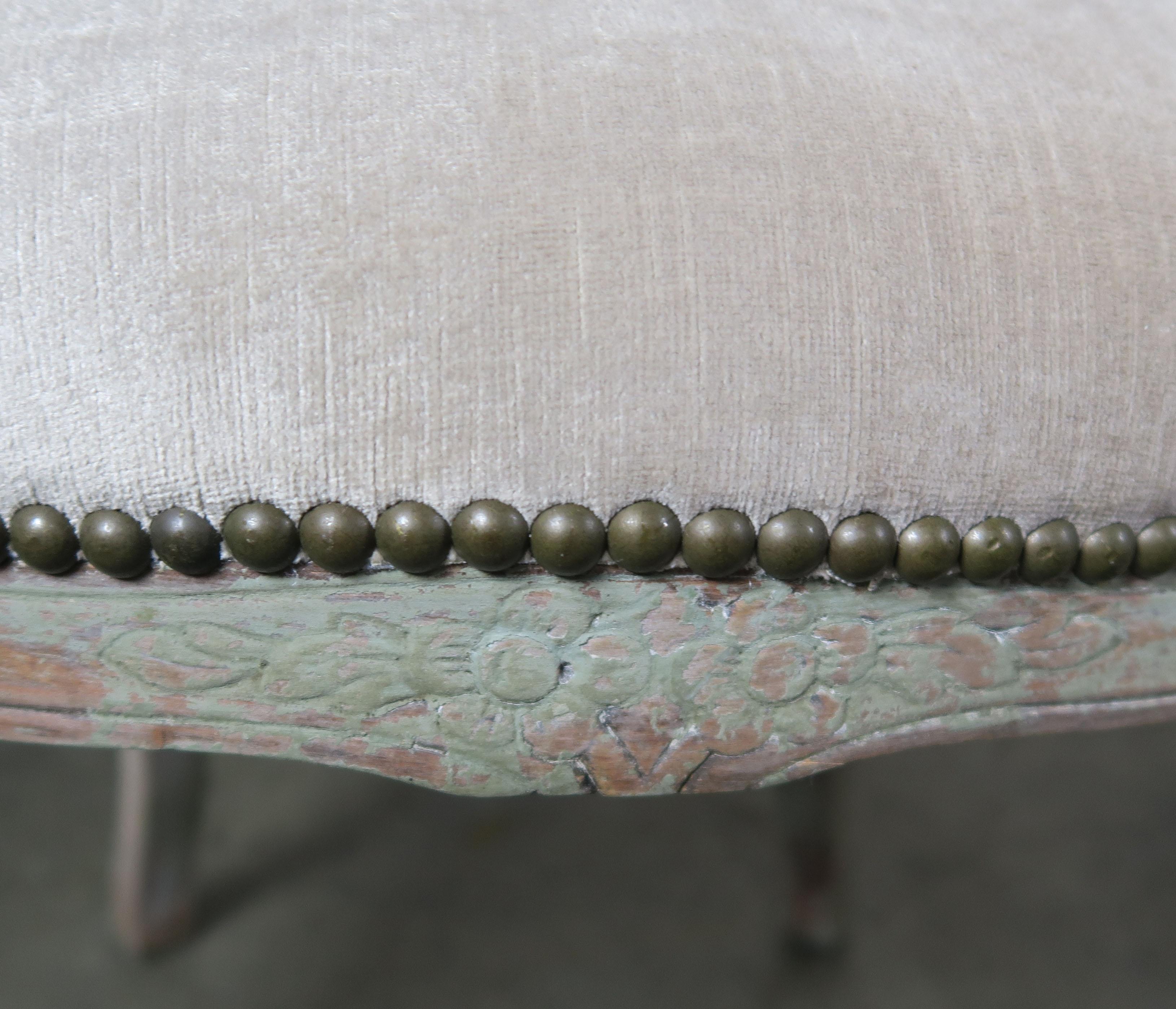 Set of 10 French Louis XV Style Velvet Armchairs 3