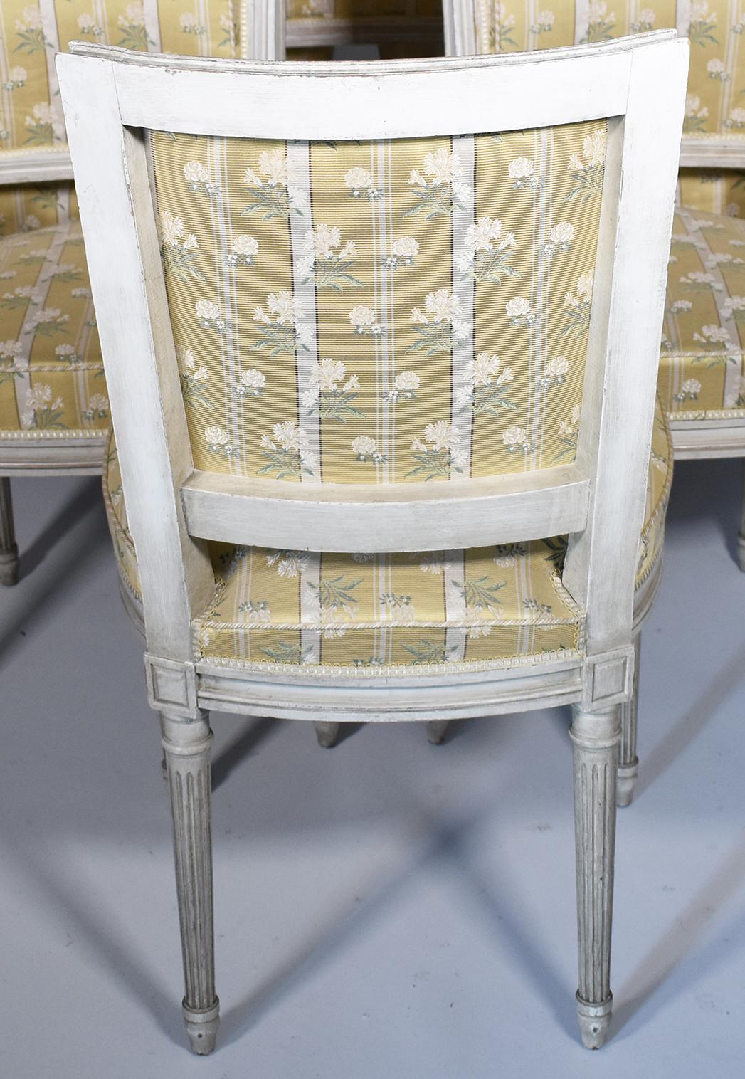 Neoclassical Set of 10 French Louis XVI Style Dining Chairs