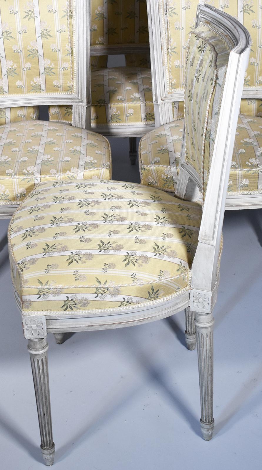 Painted Set of 10 French Louis XVI Style Dining Chairs
