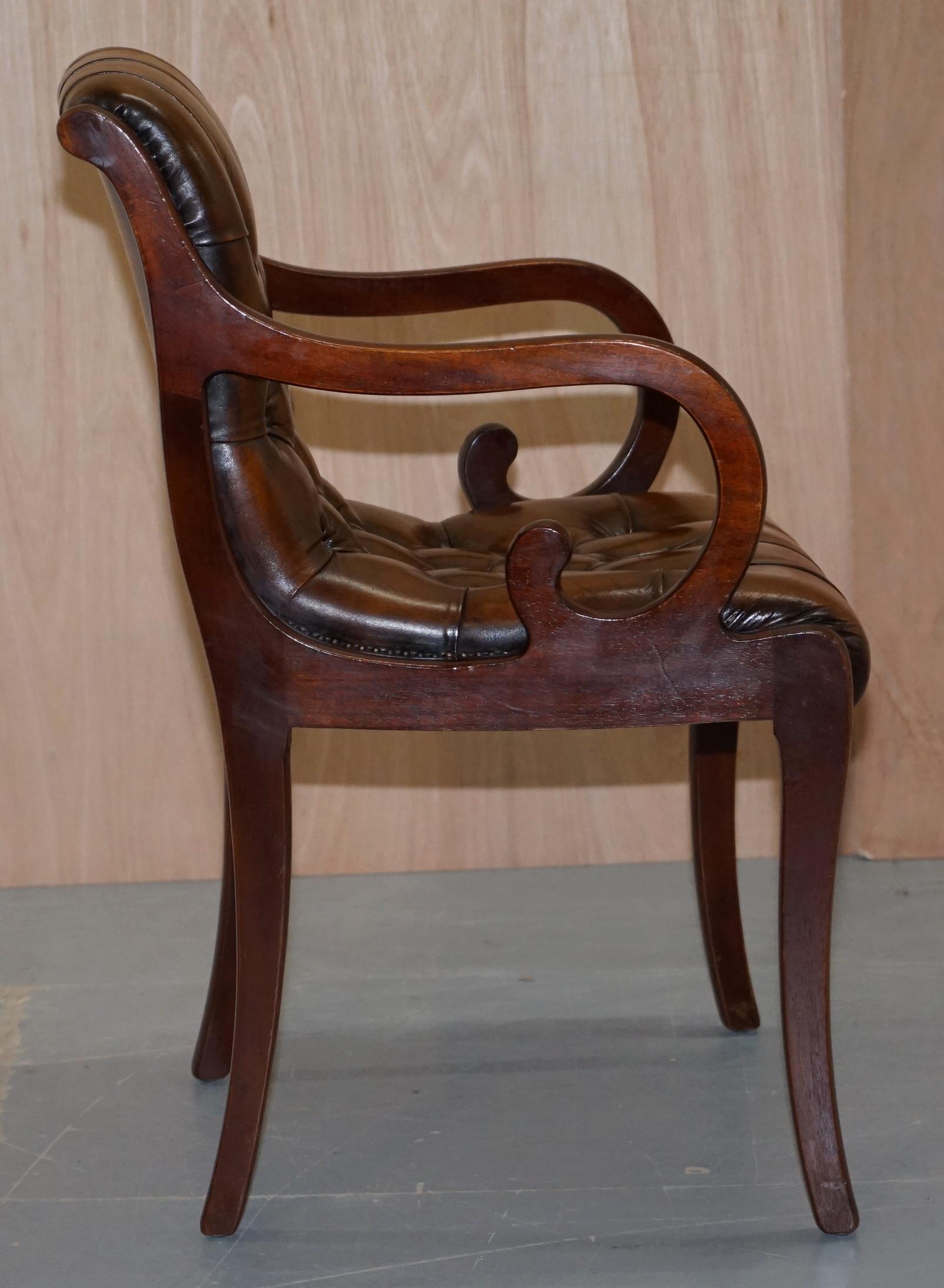 Set of 10 Fully Restored Chesterfield Dining Chairs Whisky Brown Leather Ten Set 9