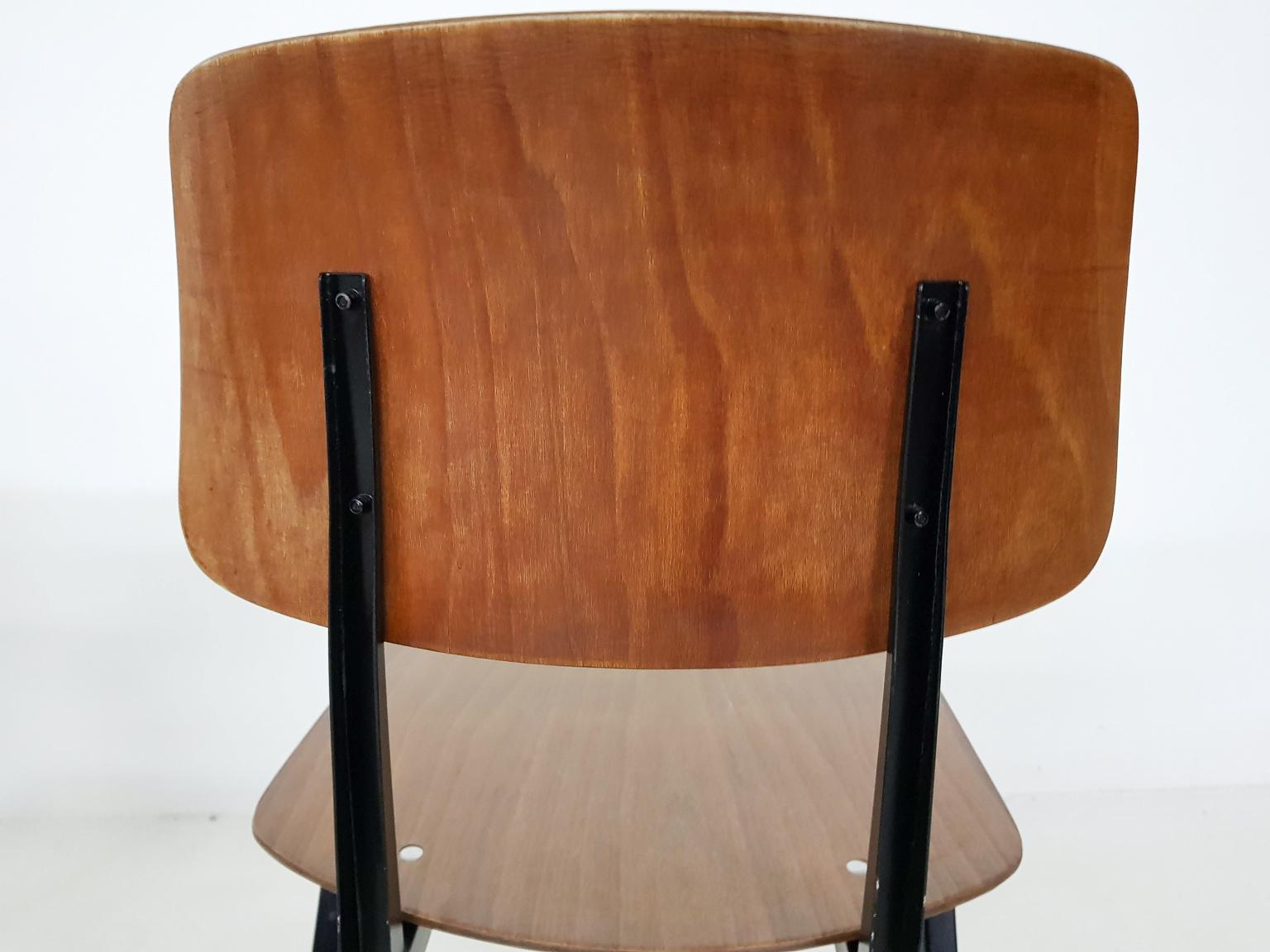 Set of 10 Galavanitas S16 Industrial Plywood School Chairs, Dutch Design, 1960s 4