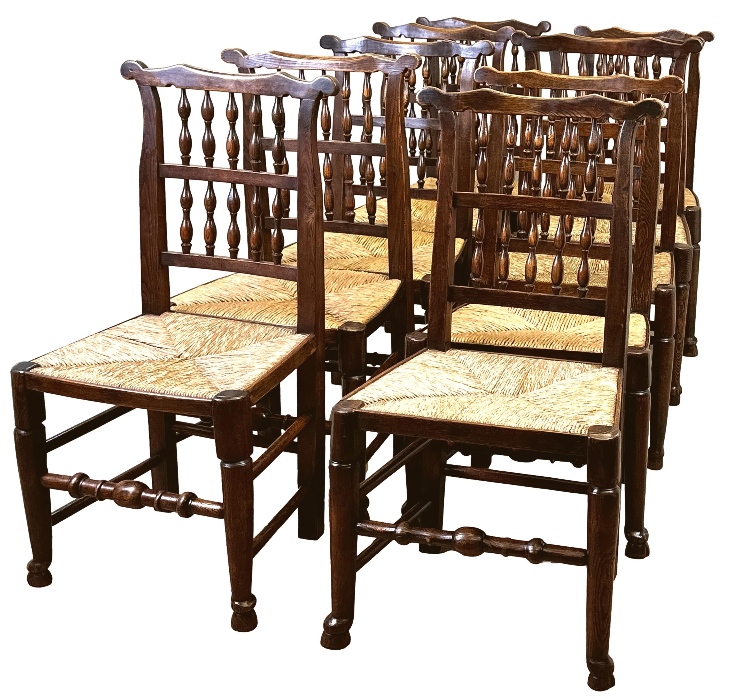 Set Of 10 Georgian Farmhouse Kitchen Dining Chairs For Sale 6