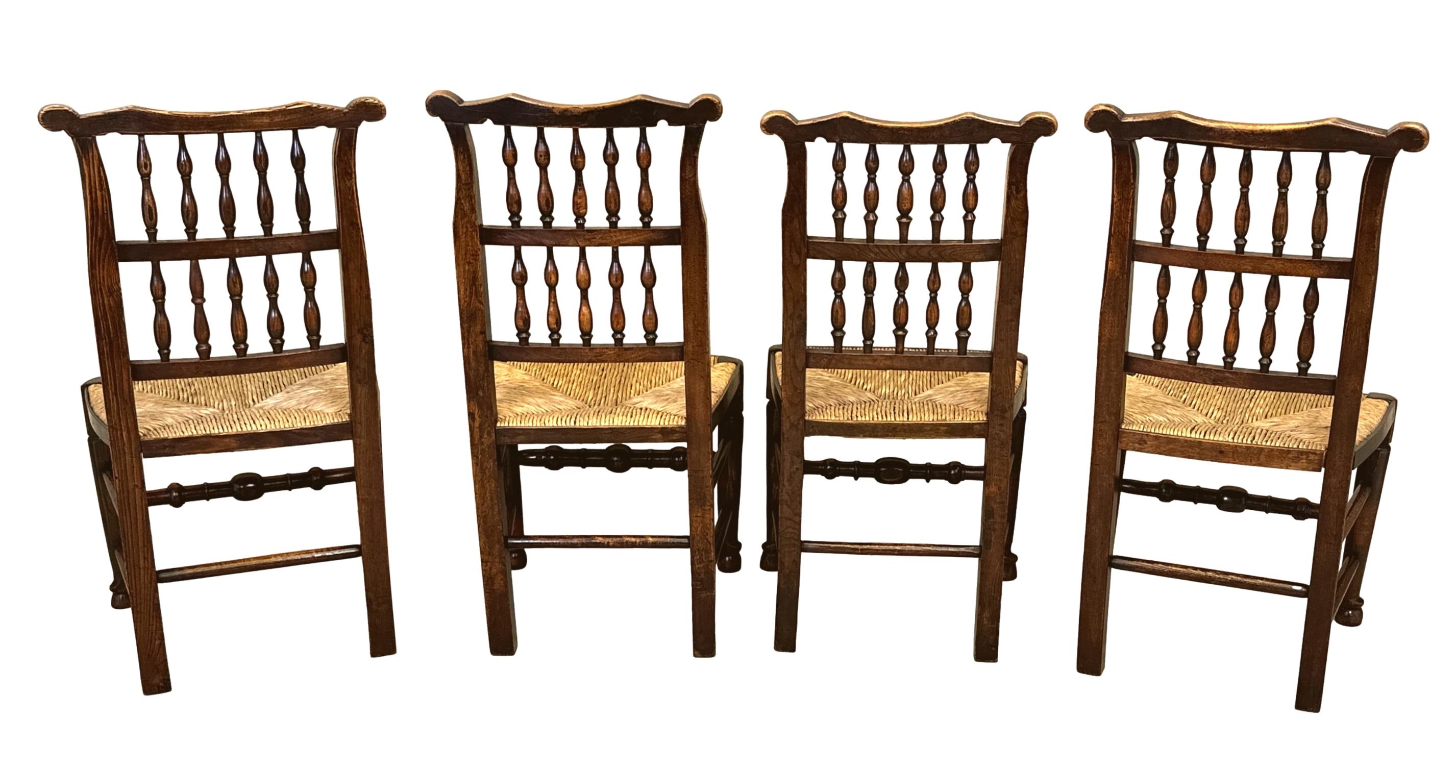 English Set Of 10 Georgian Farmhouse Kitchen Dining Chairs For Sale