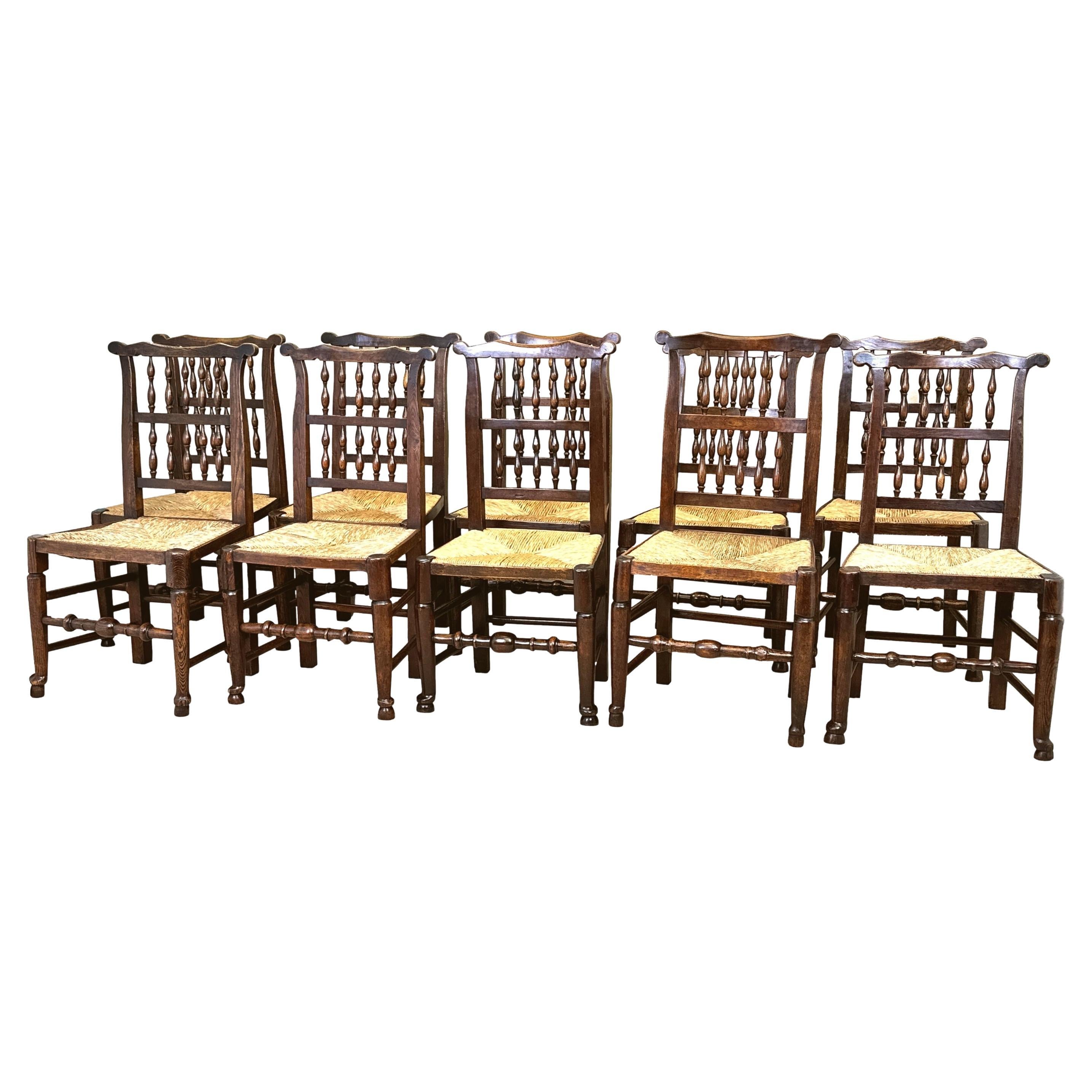 Set Of 10 Georgian Farmhouse Kitchen Dining Chairs For Sale