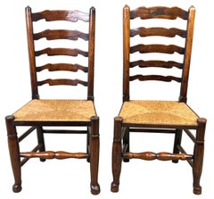Set Of 10 Georgian Ladderback Farmhouse Kitchen Dining Chairs Early 19th Century