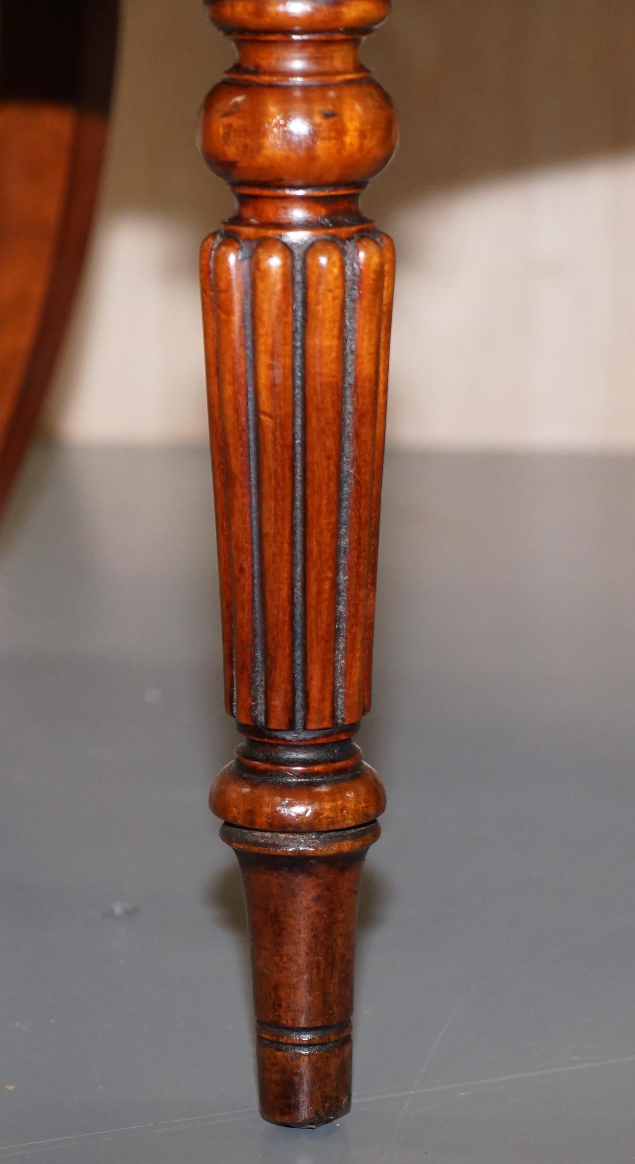 Set of 10 Gillows of Lancaster Regency Dining Chairs Brown Chesterfield Leather 4