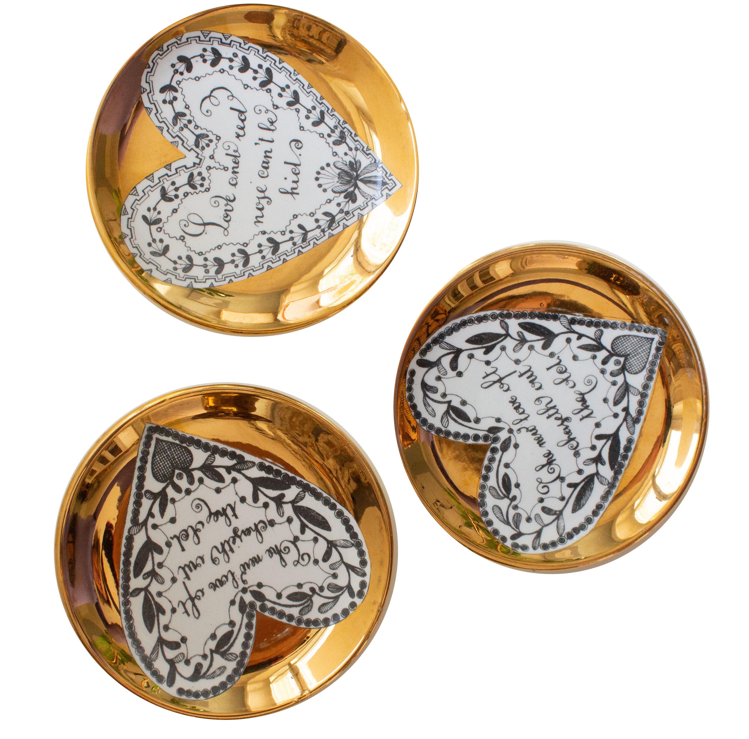 Mid-Century Modern Set of 10 Gilt Piero Fornasetti 