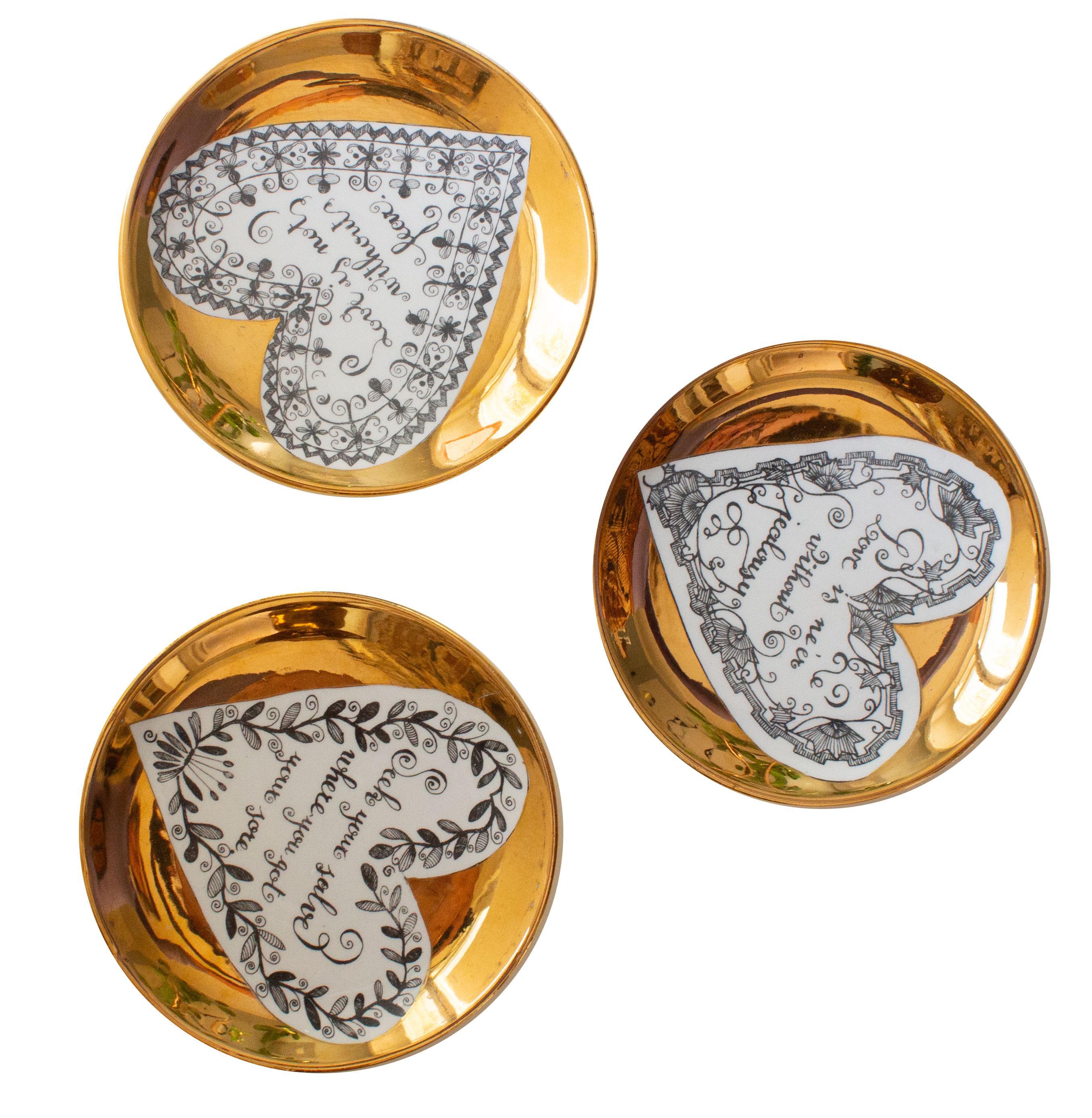 Italian Set of 10 Gilt Piero Fornasetti 