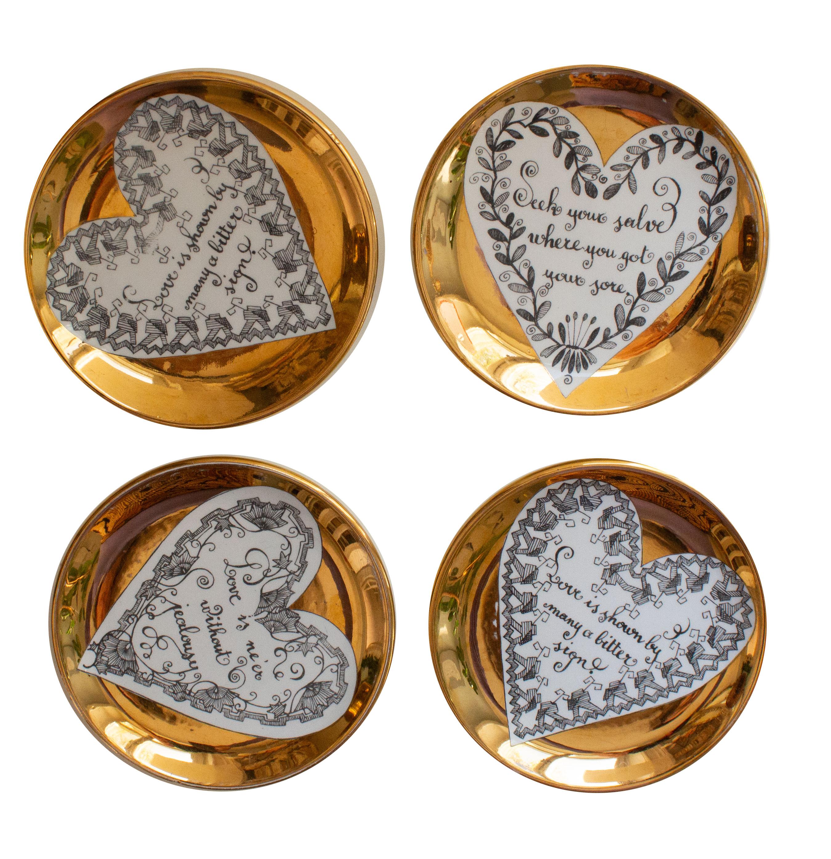 Set of 10 Gilt Piero Fornasetti 