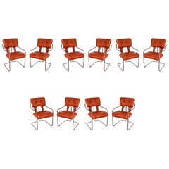 Set of 10 Guido Faleschini for Pace Italian Midcentury Armchairs