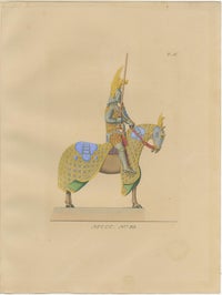 Set of 10 Hand-Colored Medieval Costume Prints by Paul Mercuri, Paris 1845, view 10