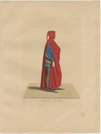 Set of 10 Hand-Colored Medieval Costume Prints by Paul Mercuri, Paris 1845, view 3