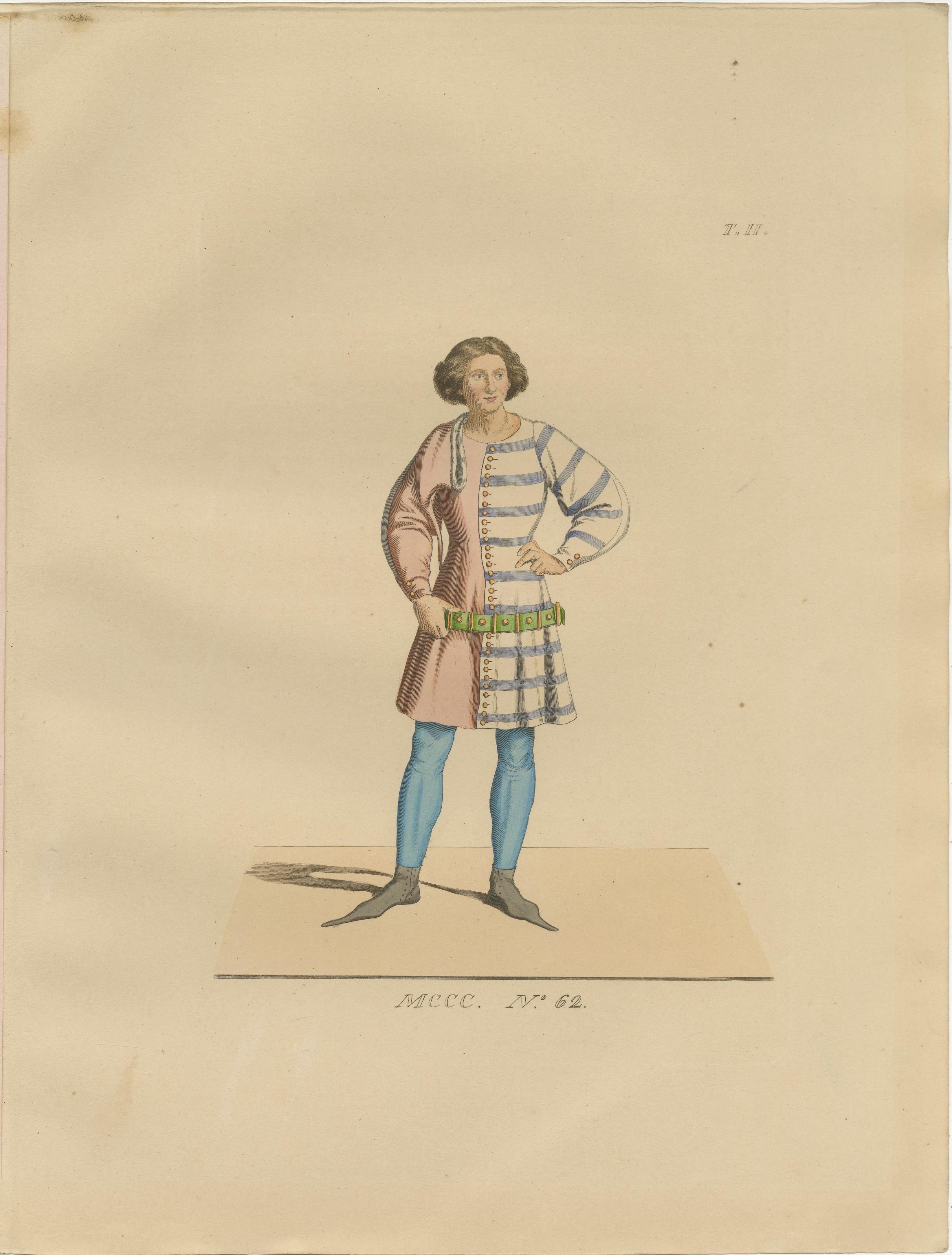 Set of 10 Hand-Colored Medieval Costume Prints by Paul Mercuri, Paris 1845