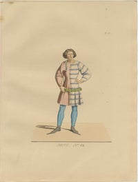 Set of 10 Hand-Colored Medieval Costume Prints by Paul Mercuri, Paris 1845, view 4