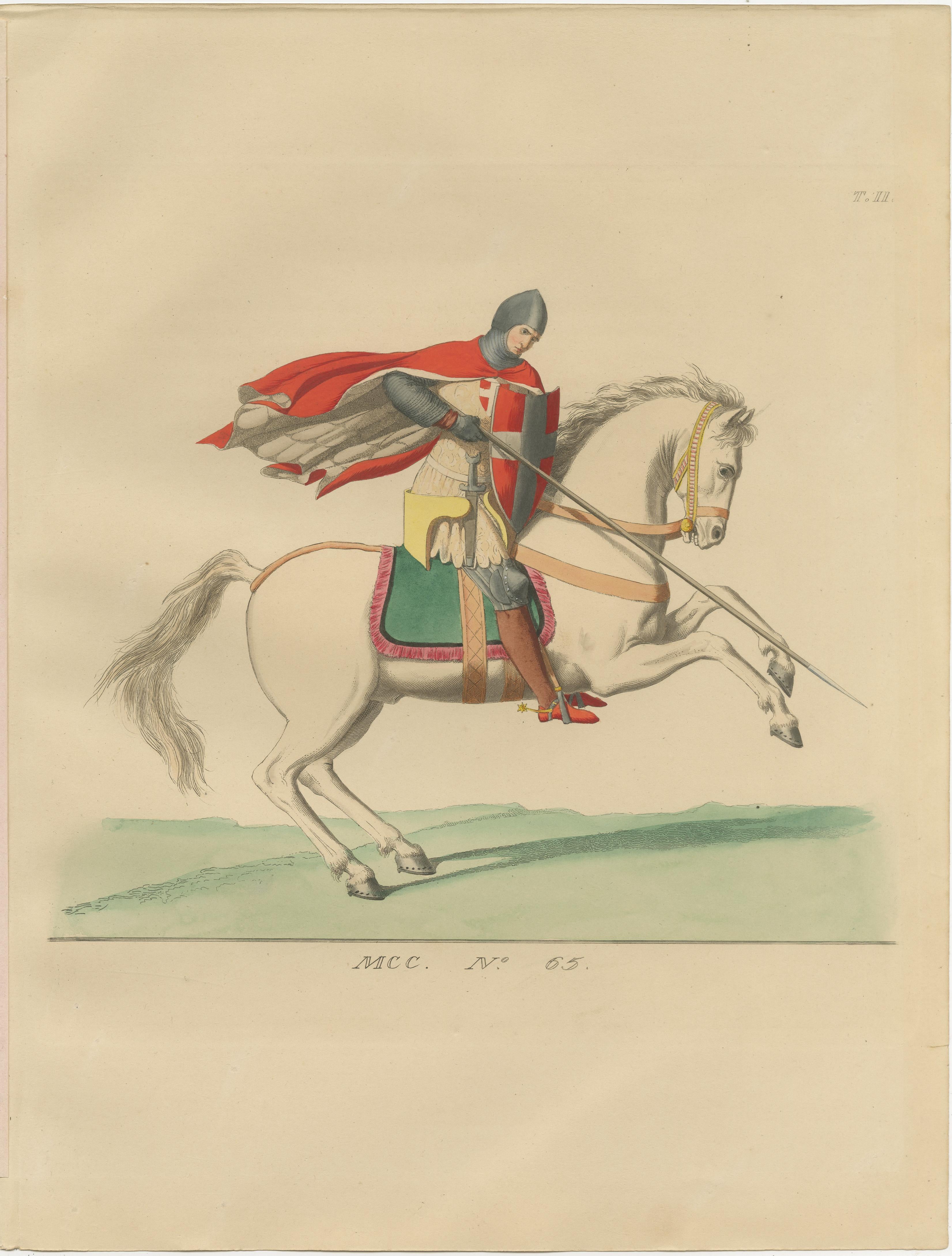 Set of 10 Hand-Colored Medieval Costume Prints by Paul Mercuri, Paris 1845