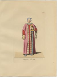 Set of 10 Hand-Colored Medieval Costume Prints by Paul Mercuri, Paris 1845, view 8