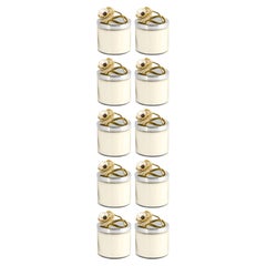 Lot de 10 bougies parfumées Anémone en métal et émail, fabriquées à la main