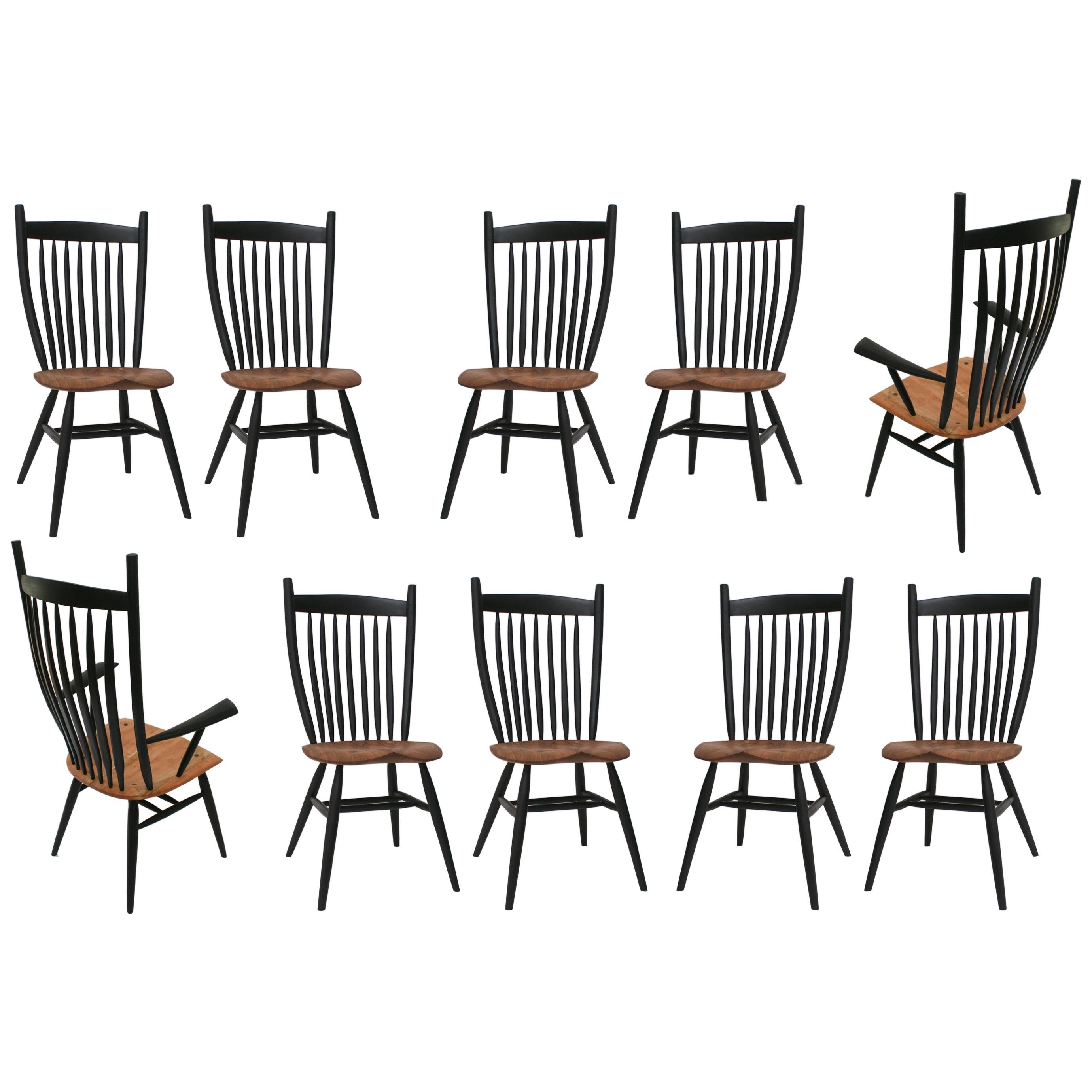 Ensemble de 10 chaises courbées de Studio Handcraft par Fabian Fischer, Allemagne, 2023.