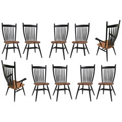 Set of 10 Handcrafted Studio Bent Chairs by Fabian Fischer, Germany, 2023