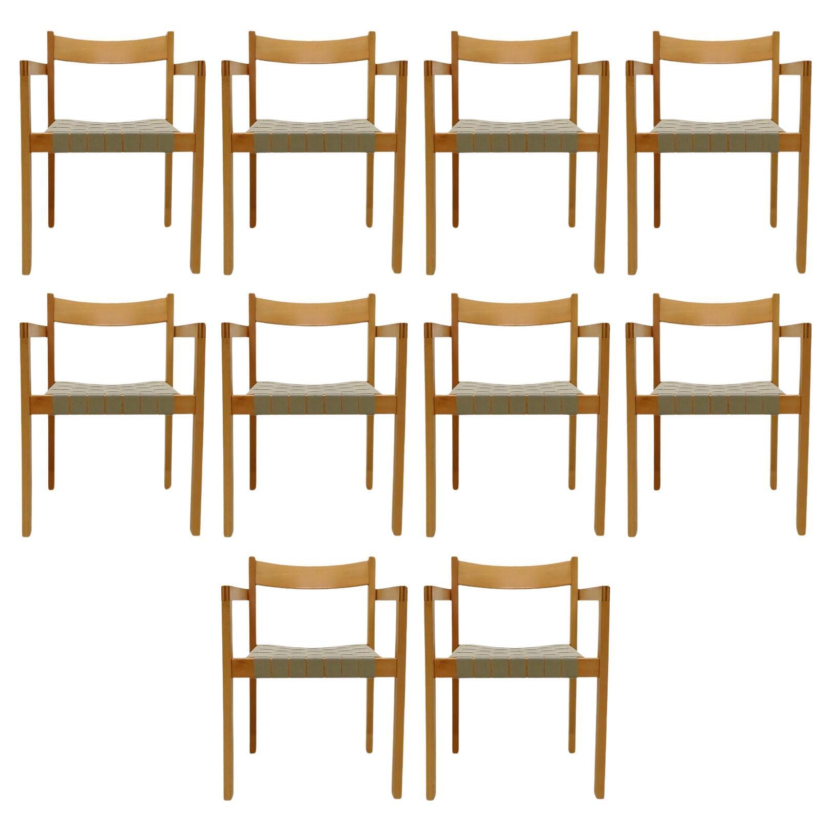 Set of 10 Hans Wegner Armchairs, 1970 For Sale