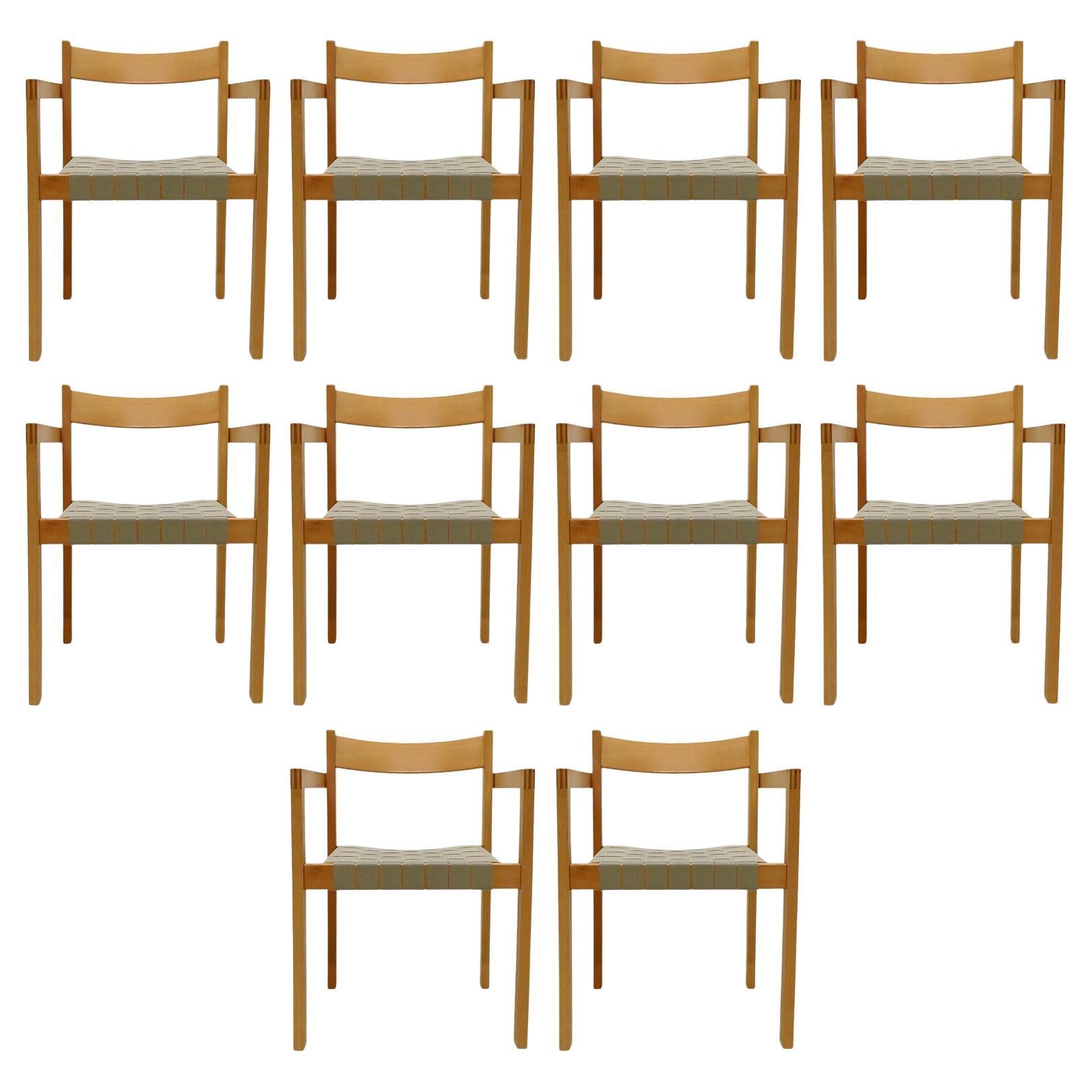 Set of 10 Hans Wegner Armchairs, 1970