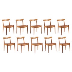 Ensemble de 10 chaises de salle à manger en Oak Model No No 1 de Hans Wegner, années 1950