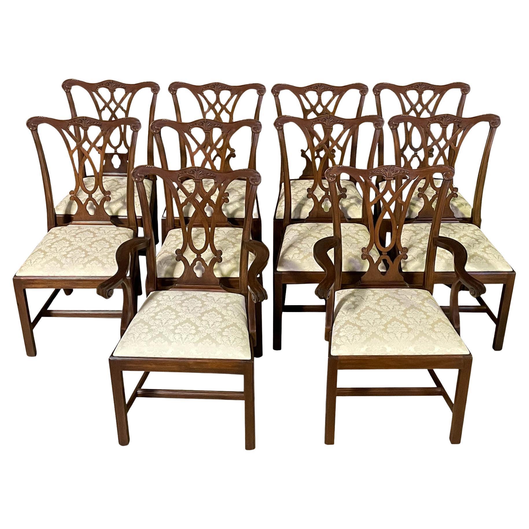 Set of 10 Henkel Harris Vintage Dining Chairs For Sale