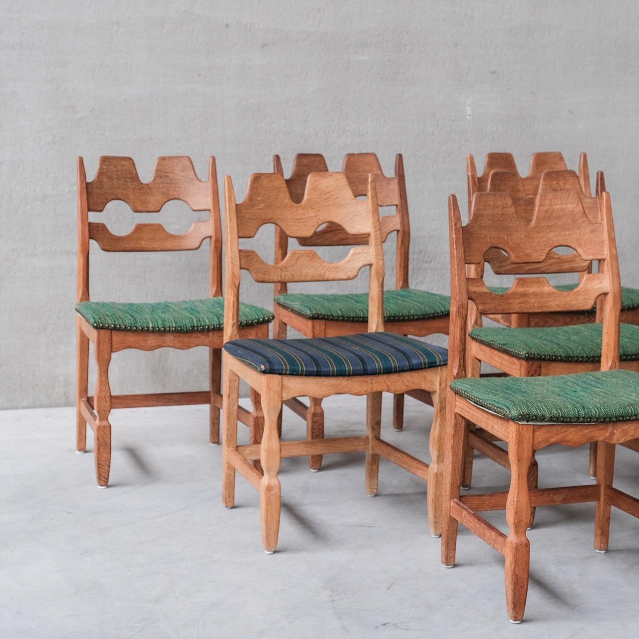 Set of 10 Henning 'Henry' Kjaernulf Oak Razor Mid-Century Dining Chairs 6