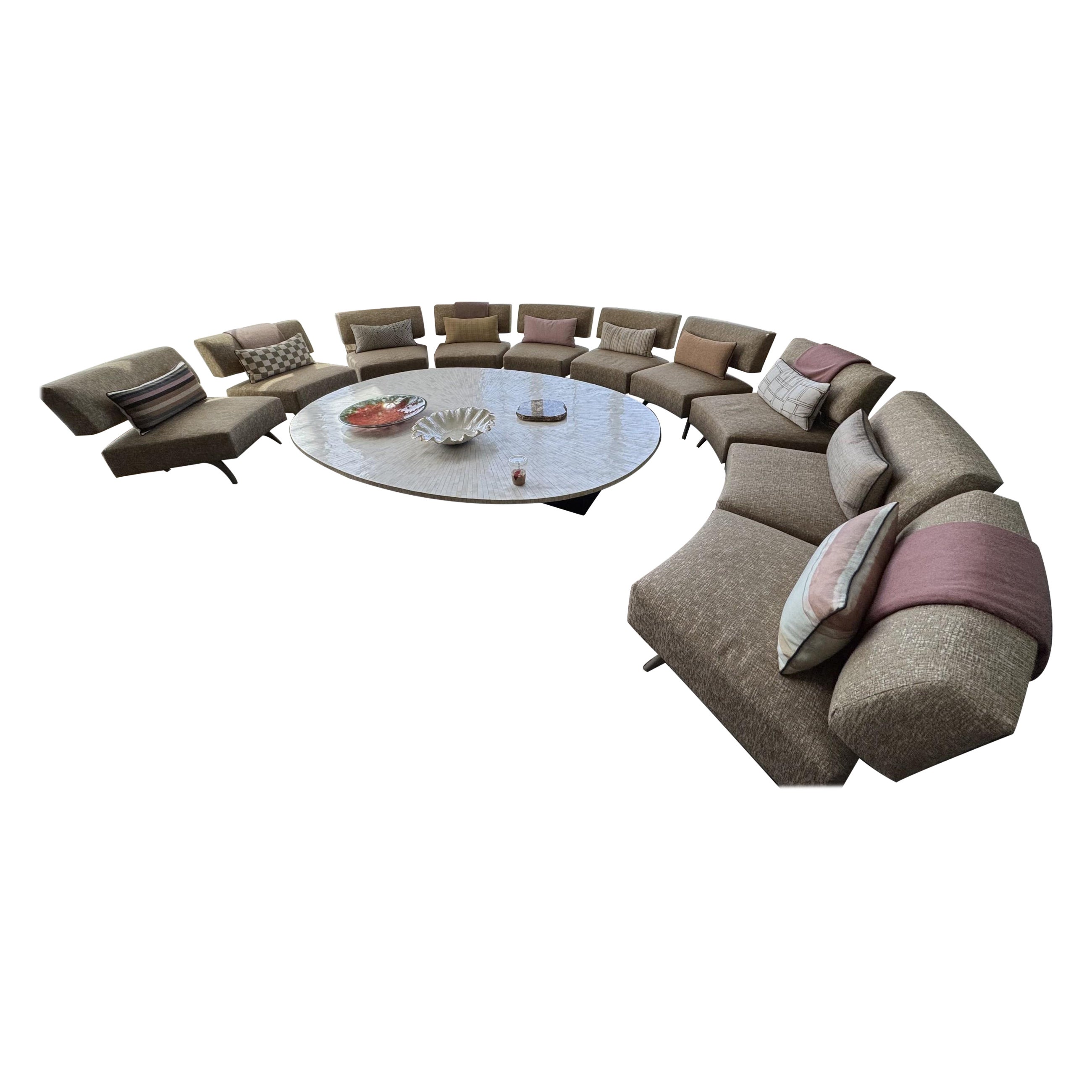 Set of 10 Henryot 
Cie French Contemporary Modular Chairs For Sale