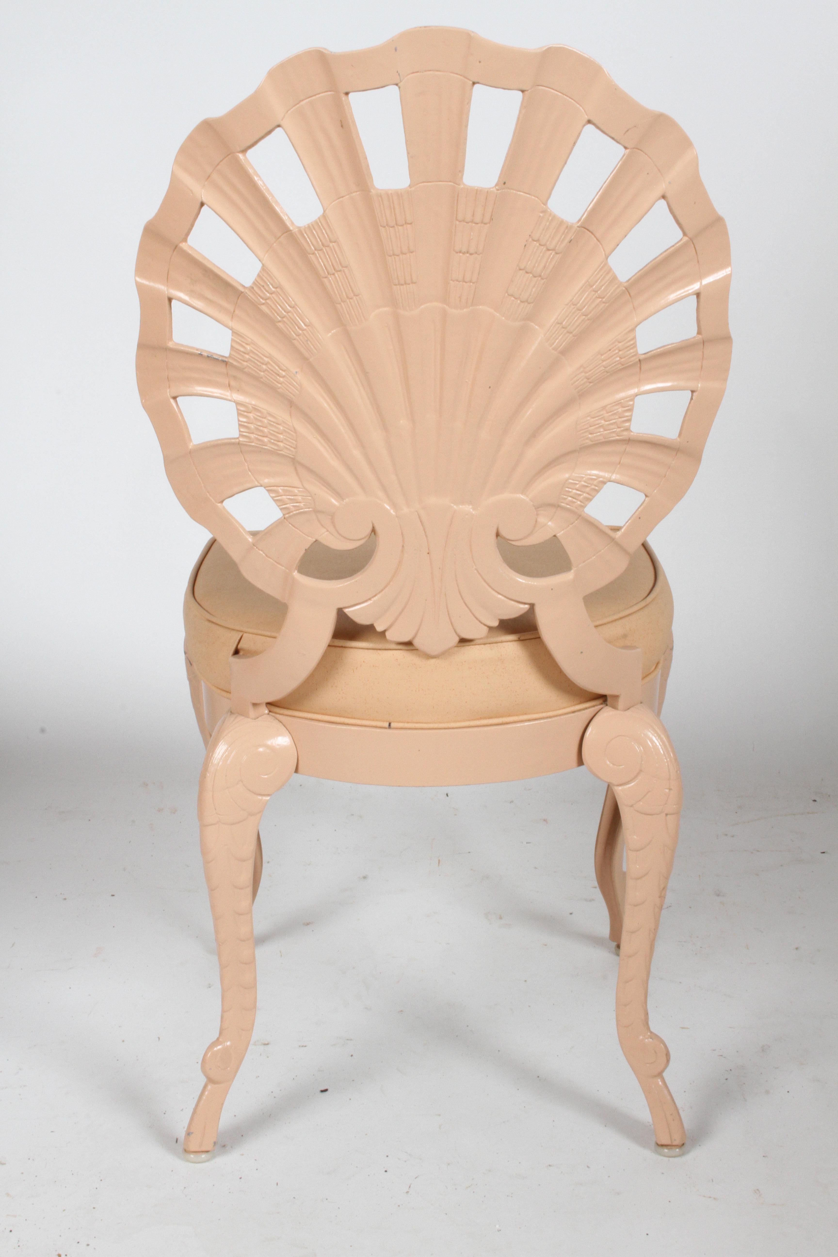 Set of 10 Hollywood Regency Aluminum Shell Back Grotto Patio Chairs by Tropitone 3