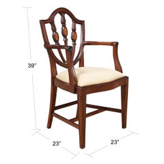 Set of 10 Inlaid Shield Back Chairs