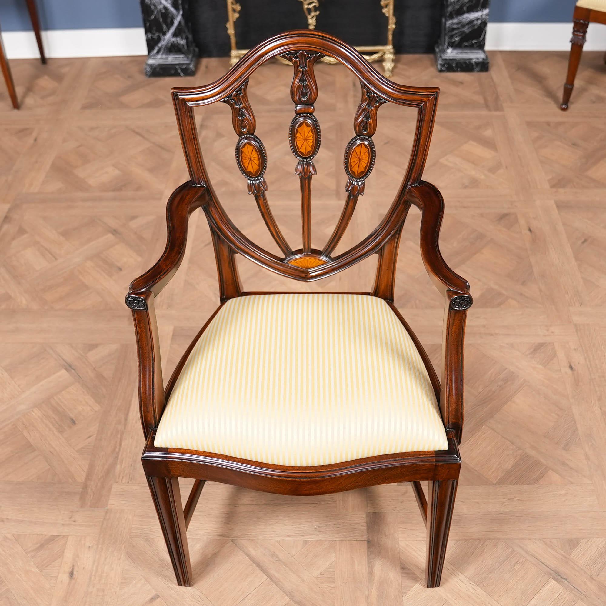 Set of 10 Inlaid Shield Back Chairs In condizioni Nuovo in vendita a Annville, PA
