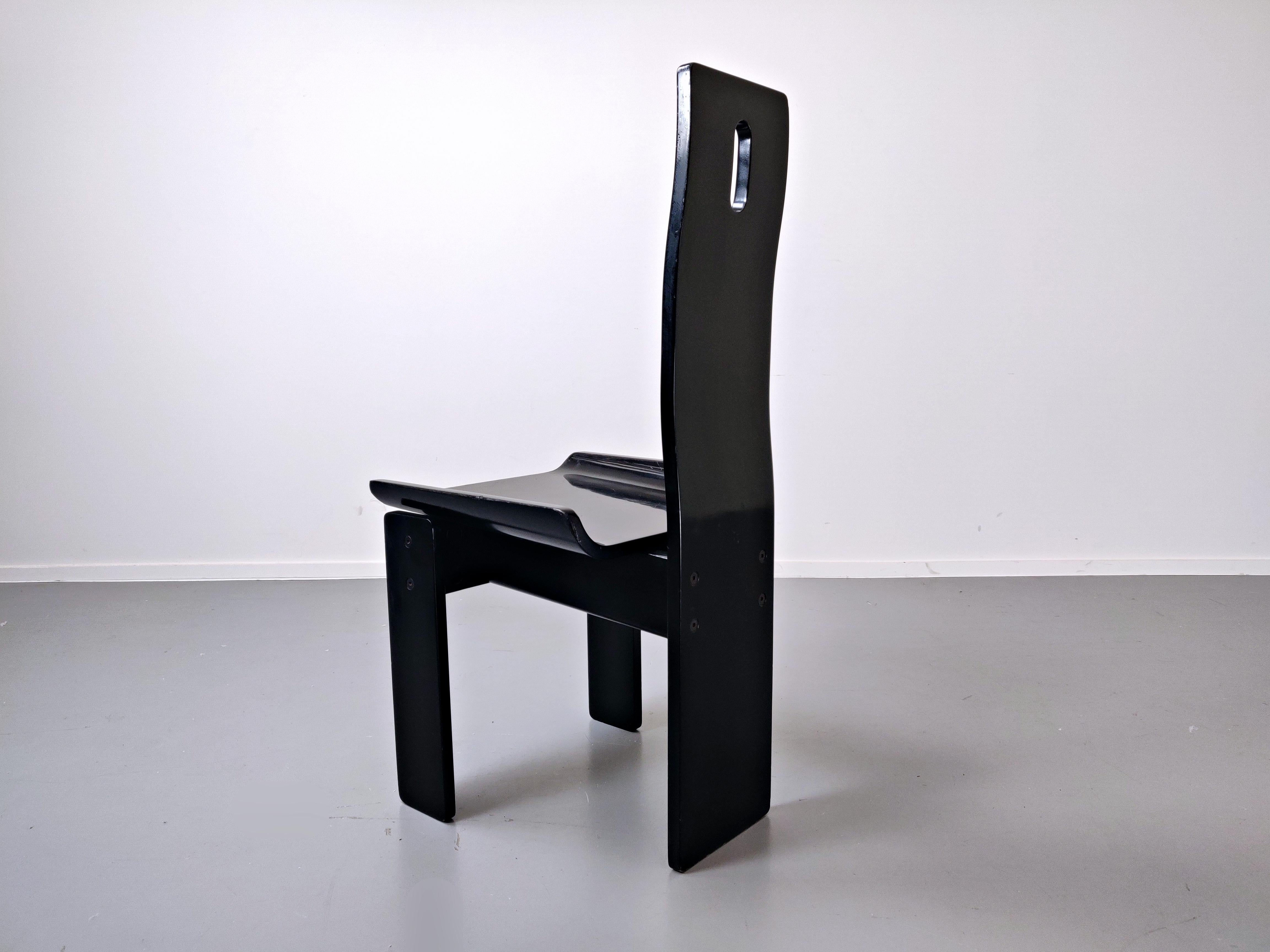 Wood Set of 10 Mid-Century Modern Diago Chairs by Edoardo Landi, Italy, 1960s