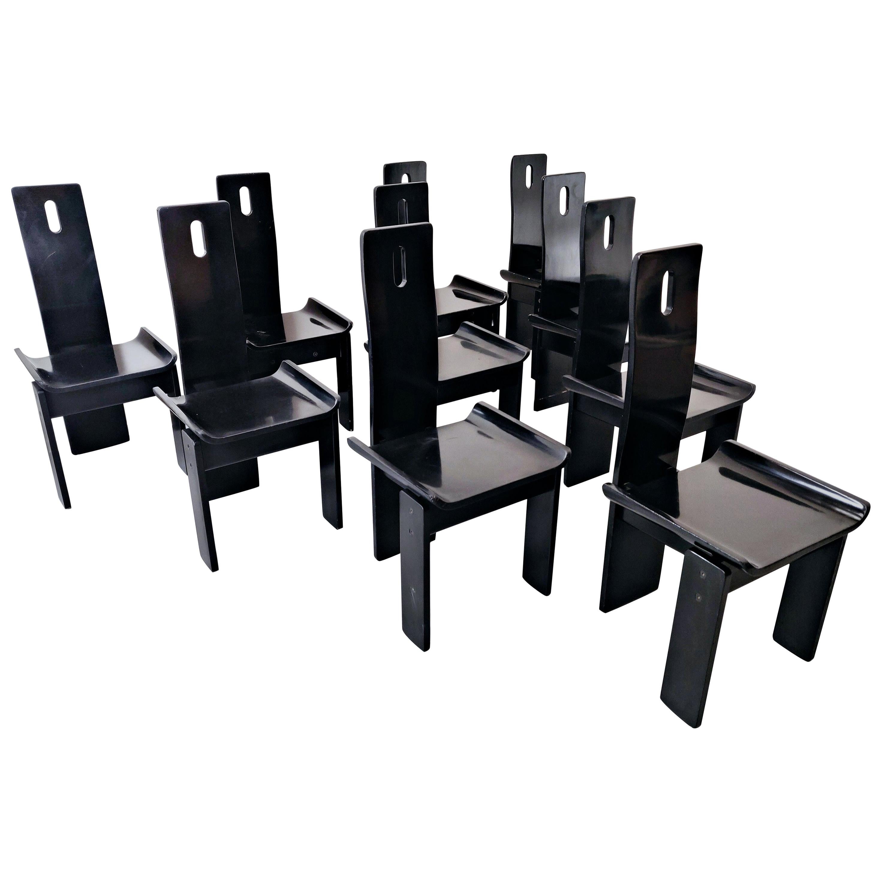 Set of 10 Mid-Century Modern Diago Chairs by Edoardo Landi, Italy, 1960s