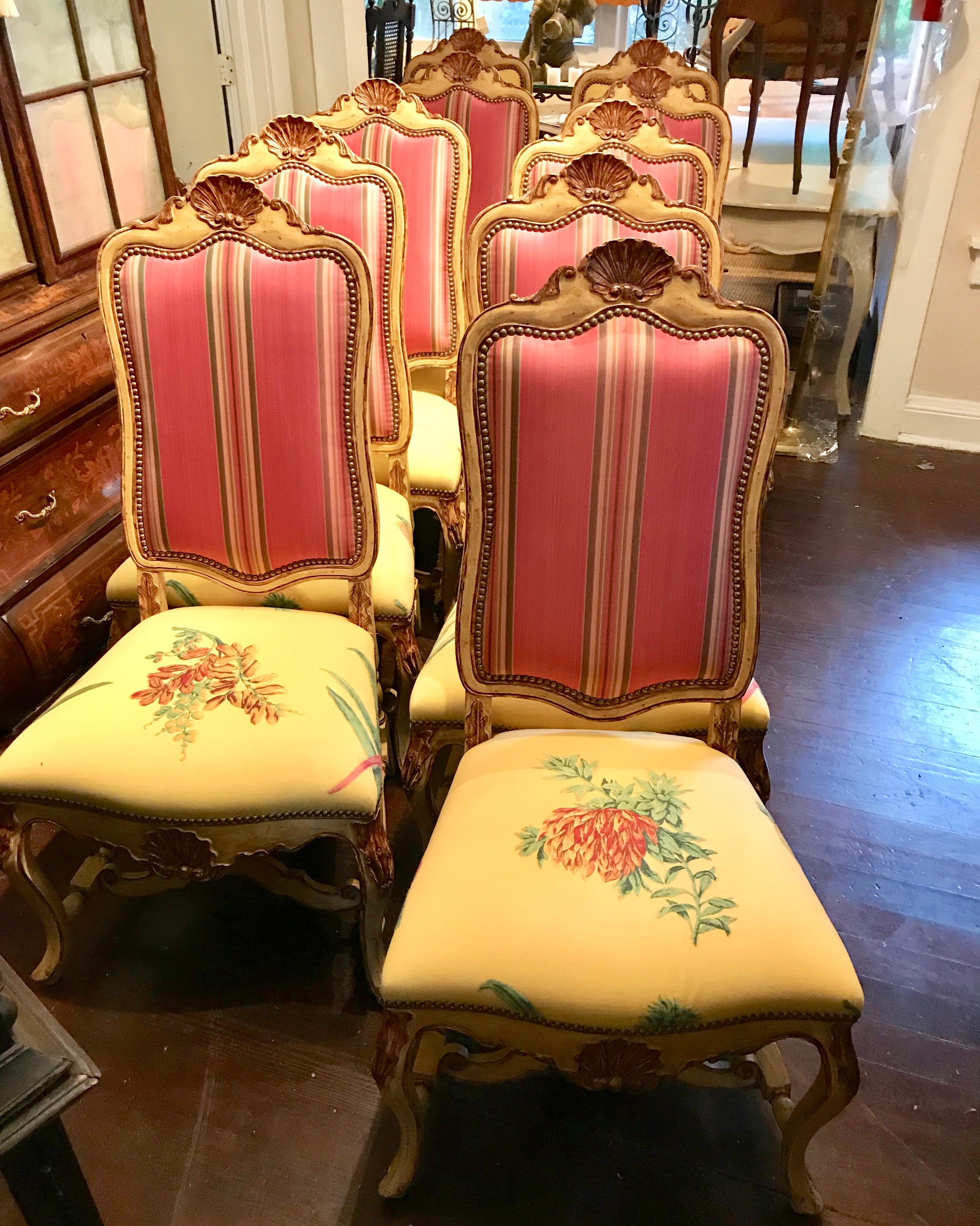 Set of 10 Italian Dining Chairs In Good Condition In West Palm Beach, FL