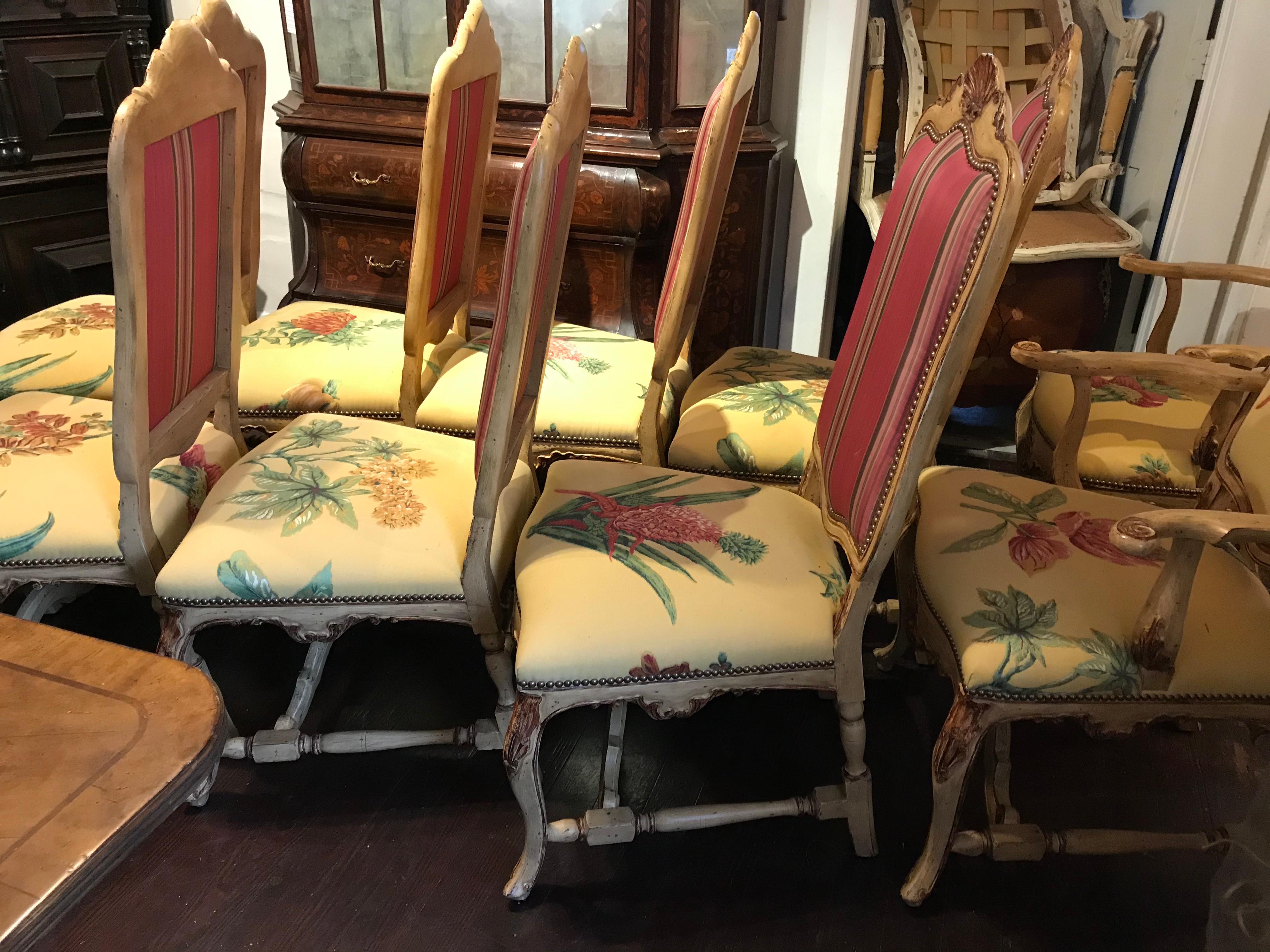 Late 20th Century Set of 10 Italian Dining Chairs