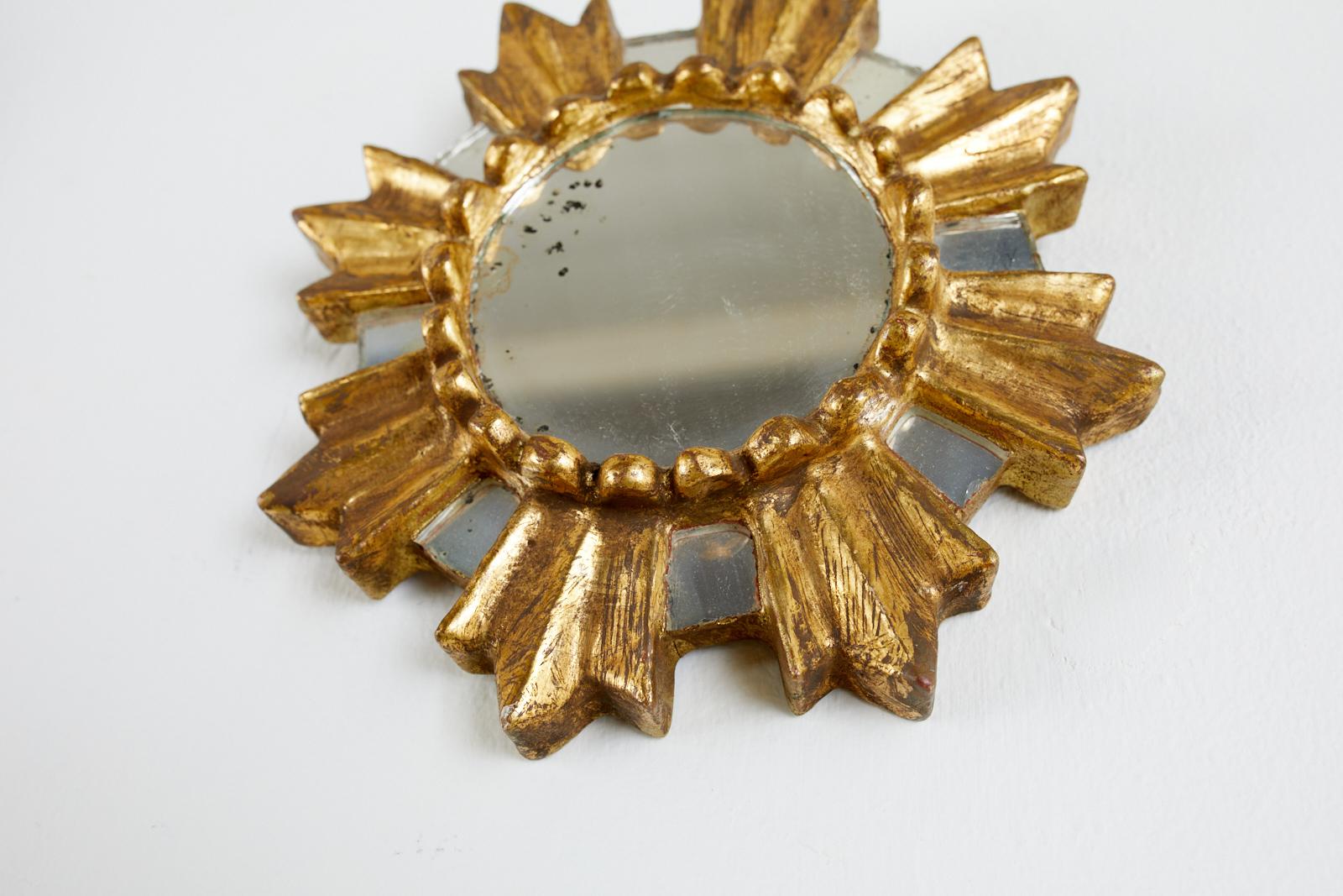 Set of 10 Italian Giltwood Baroque Style Sunburst Mirrors 11