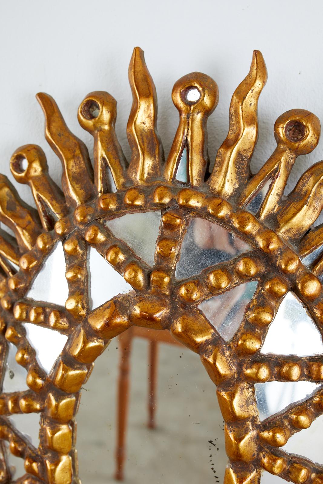 Set of 10 Italian Giltwood Baroque Style Sunburst Mirrors 12