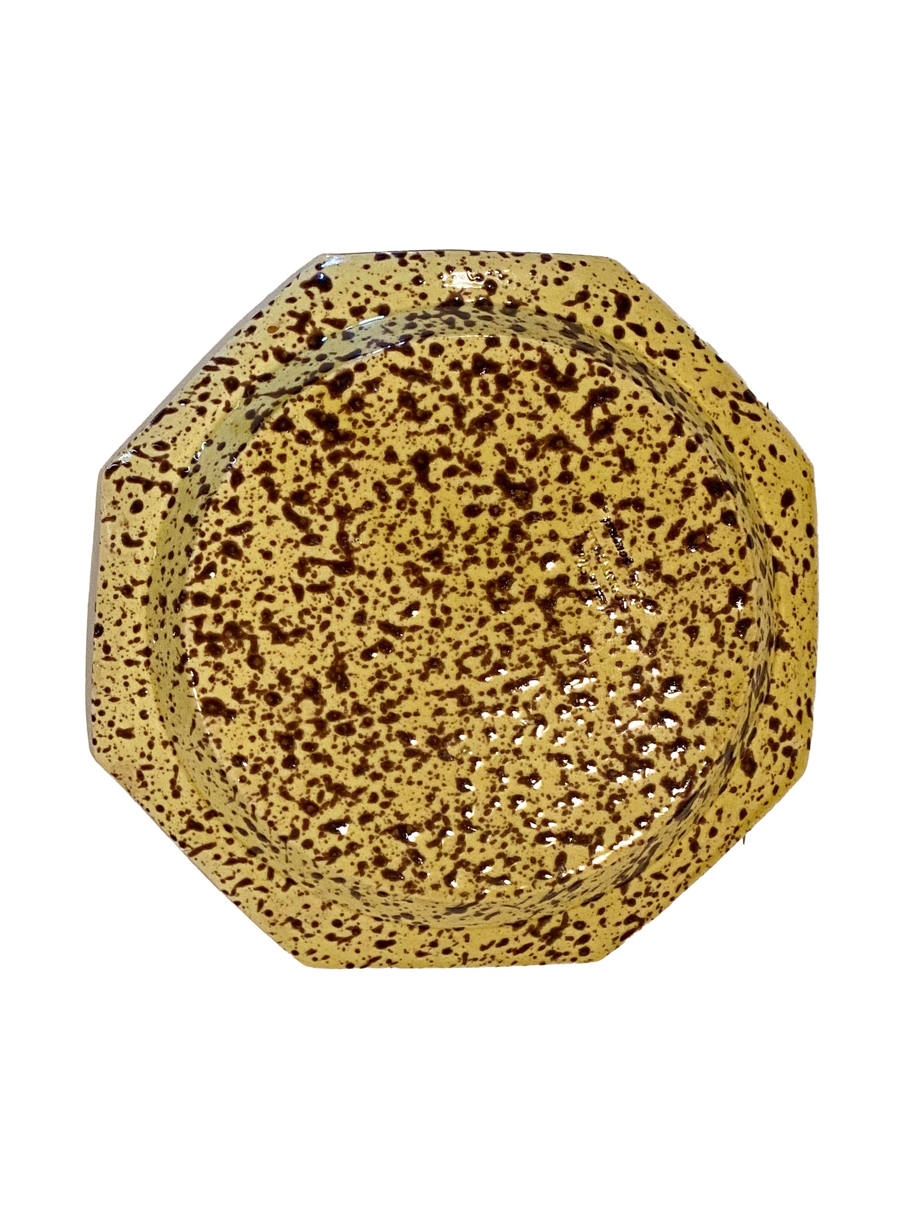 Set of 10 Italian Glazed Octagonal Shaped Plates 1
