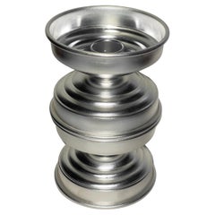 Set of 10 Italian Silver Plated Brass Candle Holders, Contemporary