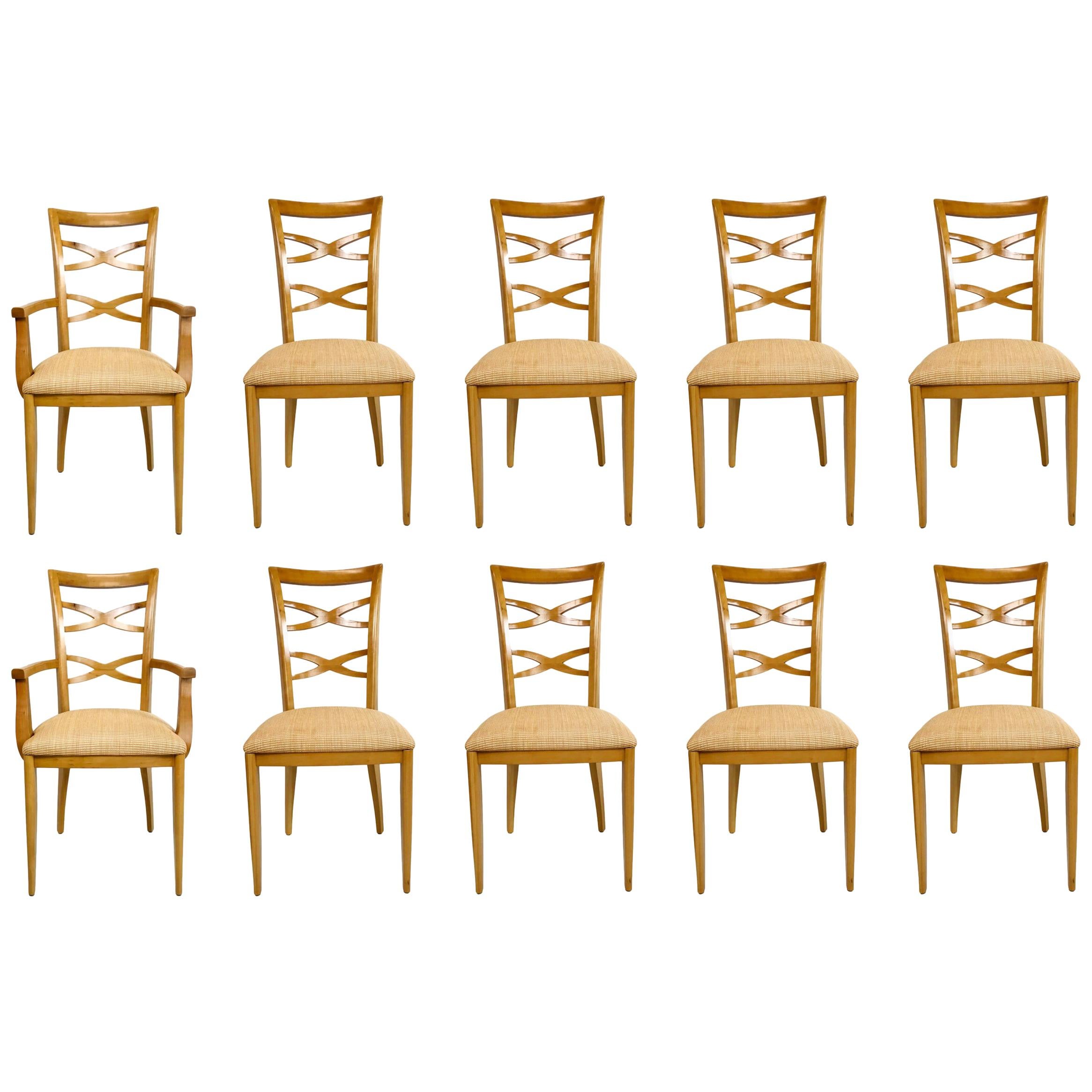 Set of 10 Custom Dining Chairs in the Style of Jan Showers